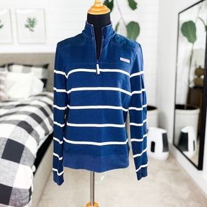 Vineyard Vines Navy Blue White Striped Shep Shirt Pullover Sweatshirt Sz S
